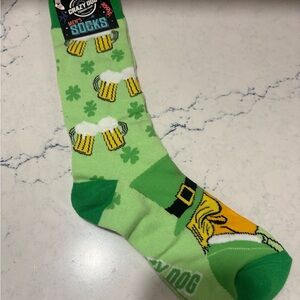 Crazy Dog Men’s Irish Socks St. Patrick's Day Drinking Party Novelty Footwear